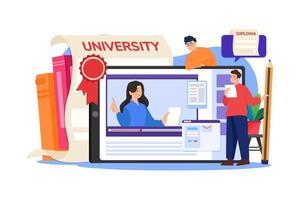 aprendizaje en línea video capacitación apoyo colegio oficial universidad cursos calificaciones diploma vector