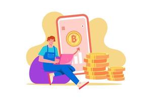 desarrolladores desarrollando bitcoin vector