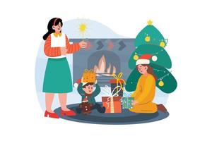 Christmas Illustration concept. Flat illustration isolated on white background vector