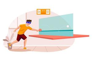 Man Playing Football Using VR Tech vector