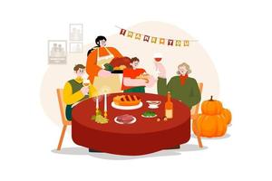 Thanksgiving Day Illustration concept. Flat illustration isolated on white background vector