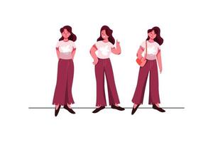 Character Poses Flat Illustrations Concept vector