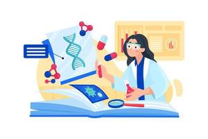 Medical research Flat Illustrations Concept vector