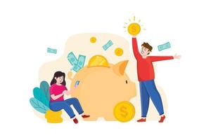 Money Saving Flat Illustrations Concept vector