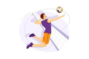 Volleyball flat Illustration concept vector