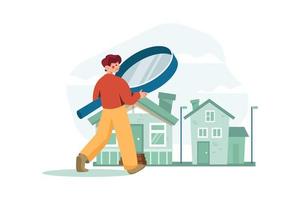 Searching Home Flat Illustrations Concept vector