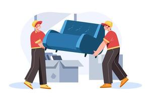 Movers Picking Up a Sofa vector