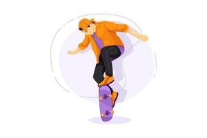 concepto de ilustración plana de skate vector