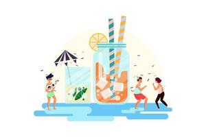 Summer Time Illustration concept. Flat illustration isolated on white background Illustration concept. Flat illustration isolated on white background vector