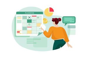 Finance Planning Flat Illustrations Concept vector