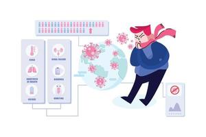 Coronavirus Spreads Illustration concept
