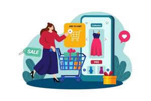 Add To Cart Illustration Concept vector