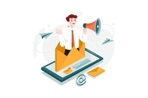 Email Marketing Flat Illustrations Concept vector