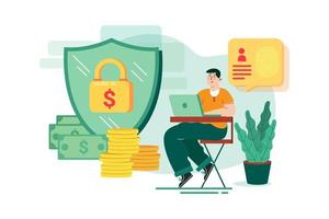 Finance Security Flat Illustrations Concept vector