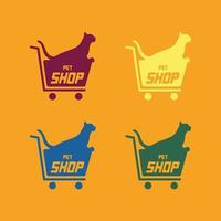 ilustración de logotipo de tienda de mascotas simple vector