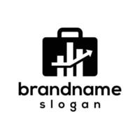 Vector graphic of suitcase combined with statistic financial logo design template