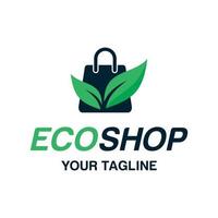 Vector graphic of eco shop logo design template