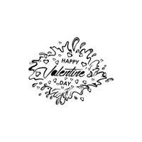 Happy Valentine's Day Vector Background pattern and typography.