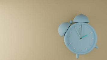 vintage ringing alarm clock.alarm clock isolate on background.Minimal pastel template for card,banner,website,Education,Products.3d render illustration. photo