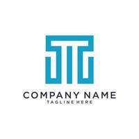 Initial letter T logo design vector template.