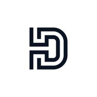 HD or DH letter logo design vector. vector