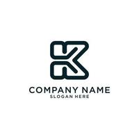 concepto de vector de diseño de logotipo de letra k inicial.