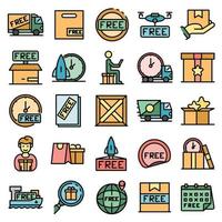 Free shipping icons vector flat