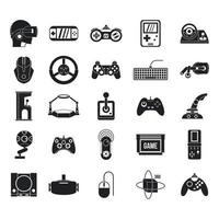 Game console icon set, simple style vector