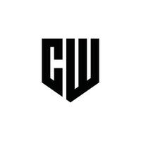 CW or WC initial letter logo design vector