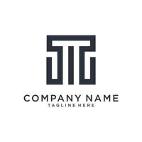 Initial letter T logo design vector template.