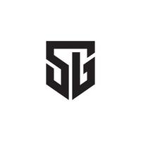 SG or GS letter logo design vector. vector