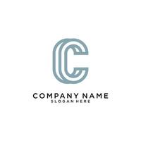 Initial letter C or CC logo design template. vector