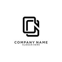 Initial letter C or CC logo design template. vector