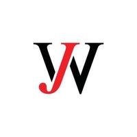 JW or WJ initial letter logo design vector