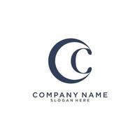 Initial letter C or CC logo design template. vector