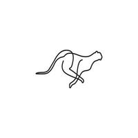 Cheetah outline vector logo design on white background.