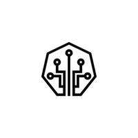 Technology vector icon logo design. Circuit board