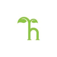 Initial Letter H vector Logo with leave design.