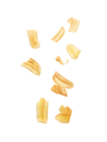 Falling banana chips cutout, Png file