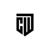 vector de diseño de logotipo de letra inicial cw o wc