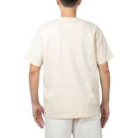 Man in beige t-shirt mockup png