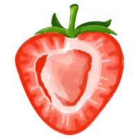 Watercolor Strawberry, Hand painted fruit clipart png