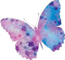 Butterfly silhouette watercolour vector