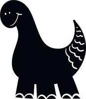 Funny kids dinosaur. Black silhouette,icon. vector