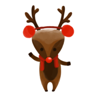 acquerello carino renna, decorazione natalizia dipinta a mano png