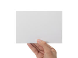 Hand holding blank paper, Greeting card mockup png