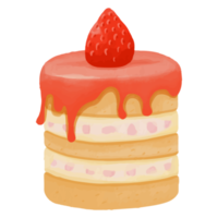 pastel de acuarela, clipart dulce pintado a mano png