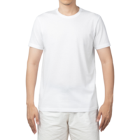 uomo in mockup di t-shirt bianca png