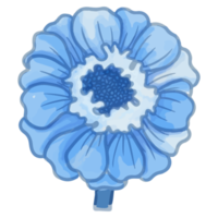 akvarell blomma, blå flora clipart png