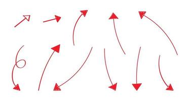 conjunto de flechas dibujadas a mano. un boceto de diferentes flechas. vector